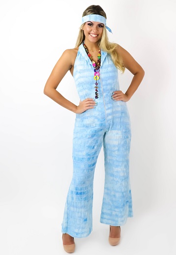 70s Macac�o hippie azul 